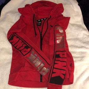 Pink full zip hoodie
